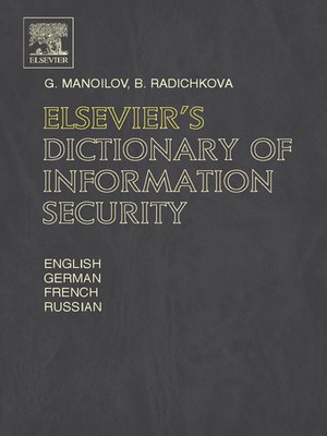 cover image of Elsevier's Dictionary of Information Security